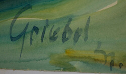 Aquarell "expressionistisches Landschaftsgemälde", leuchtende Farben ...