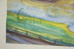 Aquarell, expressiv mit kräftigen Farben "städtische Landschaft" ...
