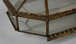 Wandleuchte aus Messing und Glas im Stil eines Gewächshauses, mit ...