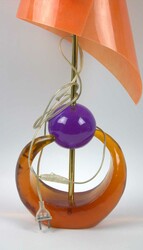 Vintage Designerlampe, Orange/Lila, kleiner Riß im Lampenschirm, ...