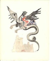 Salvador Dali, Lithographie "The Inferno, Canto 17 - Die Usurer", ...