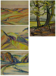 Lot Aquarelle & Zeichnungen, signiert Griebel, verschiedene Motive.