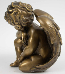 kleine träumende Engelsfigur, Bronze. Eignet sich für die Montage ...