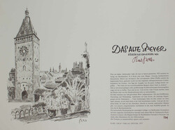 "Das alte Speyer" Kreidezeichnungen von Karl Graf, Verlag Speyer 1975 ...