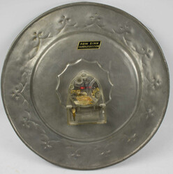 dekorative Zinn Uhr, rein Zinn, handgegossen mit Batteriebetrieb. ...