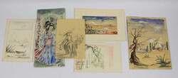 Lot orientalische und asiatische Zeichnungen und Aquarelle, ...