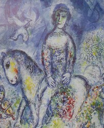 Kunstdruck "Reiterin und Tauben" Marc CHAGALL (1887-1985). ...