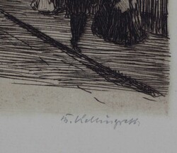 Berthold HELLINGRATH (1877-1954) Radierung "Vorstadt Danzig" rechts ...