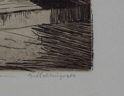 Berthold HELLINGRATH (1877-1954) Radierung "Nad Motławą (1910)" ...