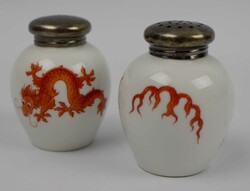 Thomas Porzellan Salz & Pfeffer Streuer "roter Drache" 30er Jahre. ...