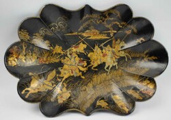 2 dekorative Pappmaché Muschelschalen / Tabletts mit chinesischen ...