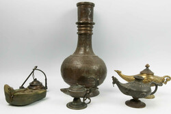 Lot antike Metallwaren aus Auflösung, dabei verschiedene Öllampen ...