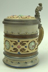 Villeroy & Boch Mettlach "Mosaic Pattern" Steinzeug Krug 1898, Modell ...