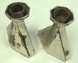 Paar Art Deco Kerzenständer aus Metall, wohl Schwedisch. Höhe ca. ...