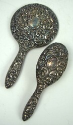 Jugendstil Handspiegel mit passender Haarbürste, ...