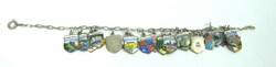 Charm bracelet with many charms, this one is made of 800 silver