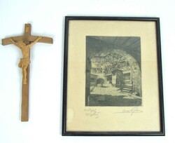 Radierung, Conrad Pfau 1885 - 1954, hinter Glas gerahmt. Maße: Höhe ...