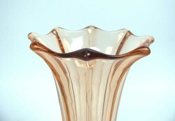 lachsfarbene Rosettenglasvase "Rosaline" im Art-Deco Stil, 50er Jahre ...