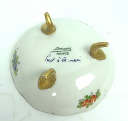 Porzellan Anbietschale "Limoges" auf 3 Füßchen mit floralem Dekor ...