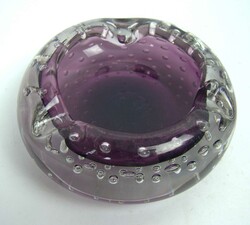 großer Murano "Bubble" Aschenbecher, 70er Jahre. Lilafarben mit ...