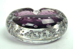 großer Murano "Bubble" Aschenbecher, 70er Jahre. Lilafarben mit ...