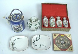 Lot of Asian porcelain, including small vases, a teapot, 2 small ...