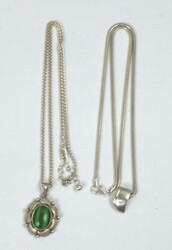 2 Ketten mit Anhängern, 925er Silber, verschiedene Modelle.  ...