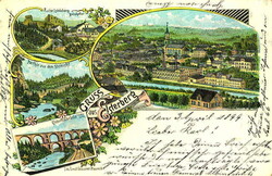 Ansichtskarte " Gruss aus Elsterberg", verschiedene Ansichten. ...