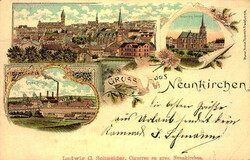 Ansichtskarte "Gruss aus Neunkirchen", verschiedene Ansichten, ...