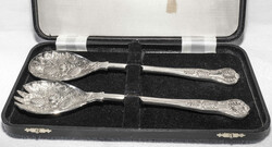 Salatbesteck, versilbert, Made in England. Im Etui.Automatically ...