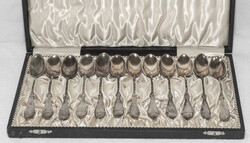 12 Mokkalöffel, versilbert, im Etui.  Automatically generated ...