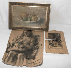 E. Eberle 1911, Ölgemälde "Früchtestilleben", Öl auf Platte. ...