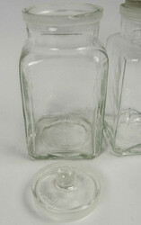 2 original Maggi storage jars with ground glass lids and embossed ...