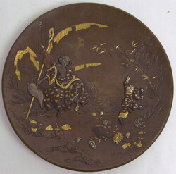 Gravierte und hochreliefierte Darstellung in Silber, Gold und Kupfer. ...