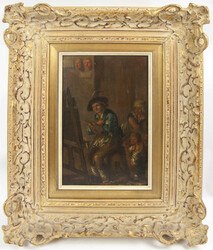 Unbekannter Künstler, Gemälde auf Platte, "Maler bei der Arbeit", ...