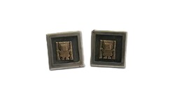 Manschettenknöpfe mit "Maya" Applikation, 750er Gold und 925er ...