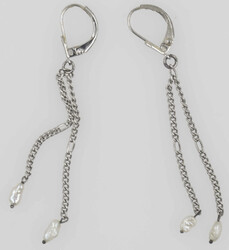 1 Paar Ohrringe, mit Perlmutt besetzt, gepunzt 835er Silber ...