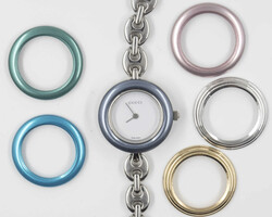 Gucci Damenarmbanduhr, Bezel 11/12.2, silberfarben, mit 6 ...