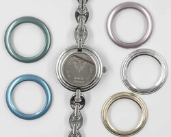 Gucci Damenarmbanduhr, Bezel 11/12.2, silberfarben, mit 6 ...