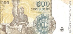 Banknote Rumänien "500 cinci sute lei"