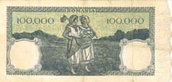 Banknote Rumänien "Una Suta Mii Lei"