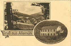 Ansichtskarte "Gruß aus Allemühl - Gasthaus Zum Hirsch Bes. Fr. ...