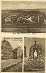 Ansichtskarte "Gesamtansicht Mertesheim (Pfalz)". Gelaufen.  ...