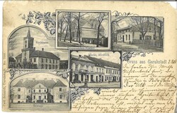 Ansichtskarte "Gruss aus Unruhstadt, Mehrfachansicht". Gelaufen 1901. ...