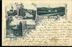 Deutsches Reich, Ansichtskarte Gruss aus Nieda, Mehrfachansicht, ...
