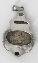 Anhänger aus 925er Silber, besetzt mit Jaspis, Citrin und Granat. ...