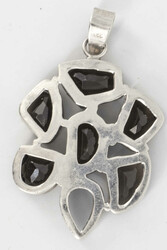 Anhänger aus 925er Silber, besetzt mit Rauchquarz, ein Stein fehlt, ...