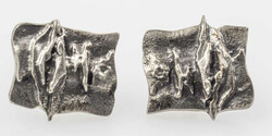 Silver cufflinks, 800 silver, Brutalism.