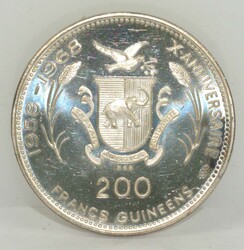 Guinea 200 Francs (S) 1968 - John F. Kennedy (1917 - 1963) 35. ...