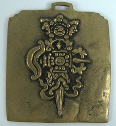 Large bronze pendant, Asia. Height approx. 9 cm, width approx. 8 cm